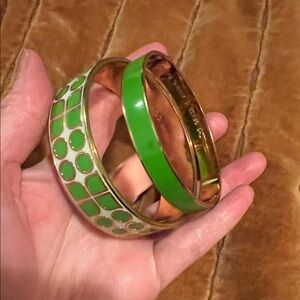 Kate Spade Green and Gold Bracelet Duo